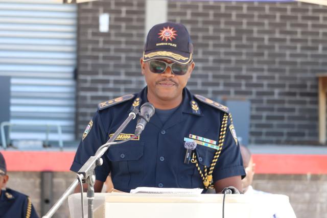 OSHAKATI- 22 January 2026 - The Oshana Police Regional Commander, Naftal Lungameni Sakaria pictured during his new year address and the launch of Operation Ndjadila at the regional headquarters in Oshakati on Thursday. (Photo by: Ester Hakaala) NAMPA 