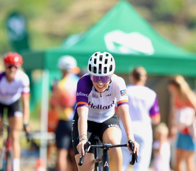 WINDHOEK, 25 January 2026 – Junior female cyclist Delsia Janse van Vuuren while in action during round three of Nedbank Namibia Windhoek Power Pedal (WPP) 3 Döbra Loops. (Photo by: Hesron Kapanga) NAMPA
