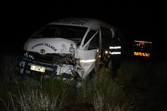 OTJIWARONGO, 30 January 2026 - The minibus which was involved in a collision some 43 kilometres north of Otjiwarongo Friday morning. (Photo by: Mulisa Simiyasa) NAMPA