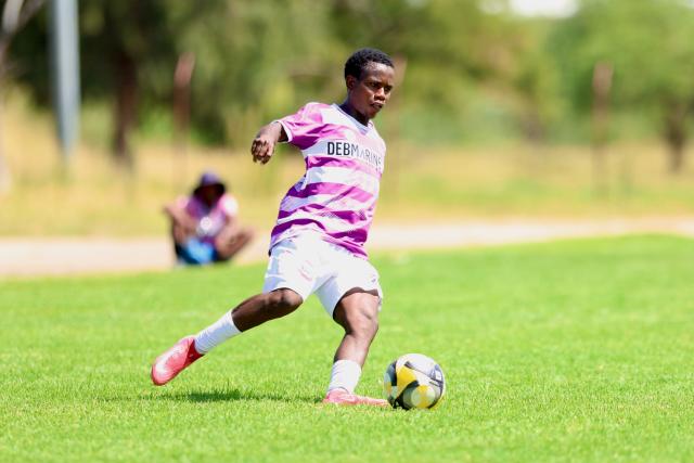 WINDHOEK, 31 January 2026 - Otjiwarongo-based Namibia Premier Football League outfit Life Fighters’ Vilho Kaluvu in action against FC Ongos during round 14 of the 2025/26 season at the UNAM Stadium. Ongos won the match 3-0. (Photo by: Hesron Kapanga) NAMPA