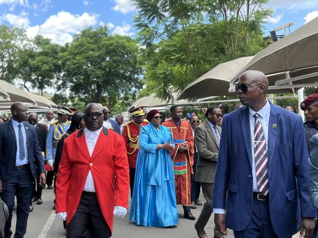 WINDHOEK, 03 February 2026 - President Netumbo Nandi-Ndaitwah arriving at the opening of the third session of the eighth Parliament on Tuesday. (Photo by: Justina Shuumbwa) NAMPA