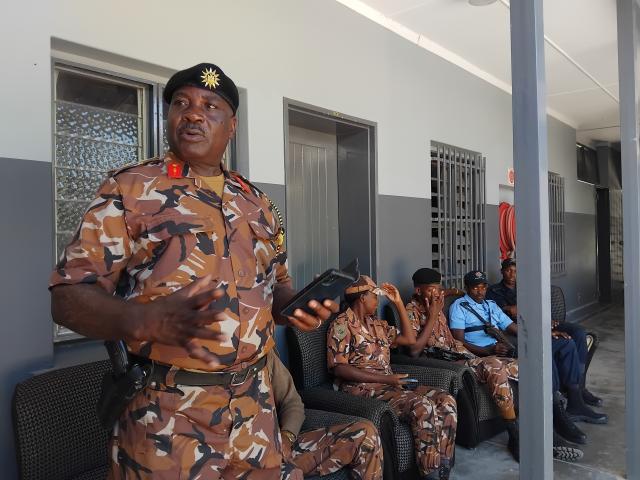 KATIMA MULILO, 05 February 2026 - Katima Mulilo Police Station Commander, Chief Inspector Charles Mayumbelo pictured during a media conference on Thursday. (Photo: Michael Mutonga Liswaniso) NAMPA 
