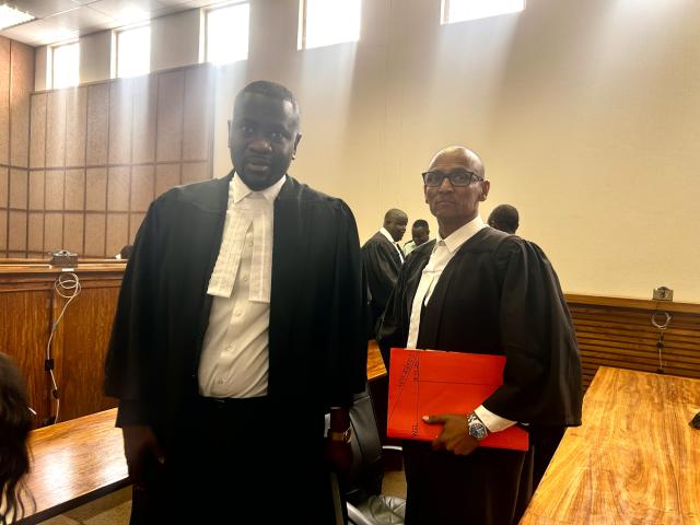 WNDHOEK, 16 FEB- State Prosecutor Basson Lilungwe and Defense Lawyer Borris Isaac’s. (Photo by Eba Kandovazu). NAMPA