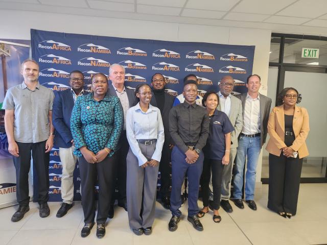 WINDHOEK, 20 FEBRUARY 2026 - Scholarship beneficiaries pose for a photo with representatives of Petrofund and Reconnaissance Energy Namibia during a send-off ceremony in Windhoek. (Photo by: Molly Weyulu) NAMPA 