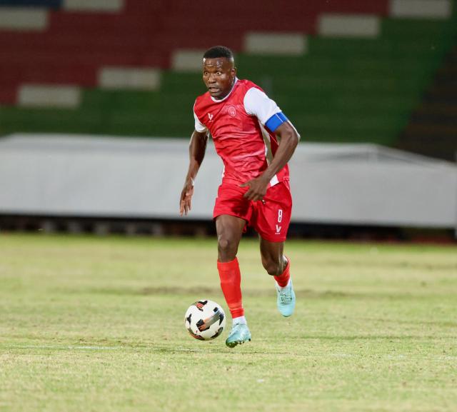 WINDHOEK, 20 February 2026 - African Stars, defensive midfielder, Ronald Ketjijere  while in action against Mighty Gunners during round 19 of the Namibia Premier Football League (NPFL) at the Independence Stadium. African Stars secured a 1-0 victory over Mighty Gunners in a high-stakes clash between defending champions African Stars and Mighty Gunners, who entered the encounter separated by a single point in second and third place, respectively. (Photo by: Hesron Kapanga) NAMPA
