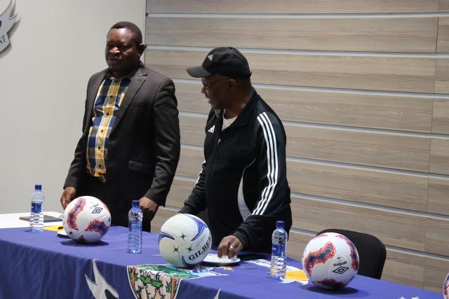 OTJIWARONGO, 24 February 2024 - At the official launch of the 2026 Otjozondjupa Governor's Cup at Otjiwarongo on Tuesday morning are the Otjiwarongo Constituency councillor, Paulus Nekundi (L) and Otjozondjupa Governor John //Khamuseb. (Photo by: Mulisa Simiyasa) NAMPA