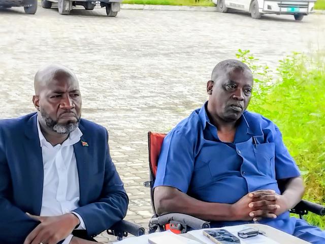 KAENDA, 24 February 2026 - Newly elected Sibbinda Constituency Councillor, Matengu Nkando (right) during the official familisation visit to the Kaenda clinic on Tuesday. He is flanked by the Zambezi Regional Health Director, Woita Kapumburu on the left.

(Photo: Michael Mutonga Liswaniso) NAMPA