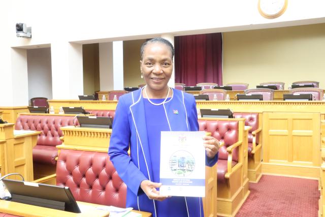 Windhoek, 26 February- Minister of Finance, Ericah Shafudaat the tabling of the 2026/27 Appropriation Bill. (Photo by Eba Kandovazu). NAMPA