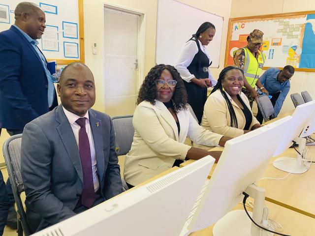 TSUMEB, 26 February 2026- Oshikoto Education Director Hilma Nuunyango-George (C), Tsumeb constituency Councillor Matheus Angula (L) and SOS National Director Julieta Ferreira (R) pictured during the official launch of the Digital Divide Project launch in Tsumeb.

(Photo: Max Henrich) NAMPA 