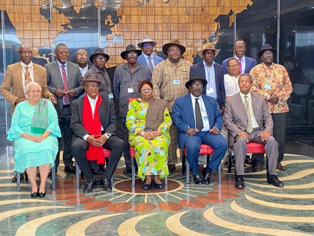 WINDHOEK, 02 MAR (NAMPA) - The Okandjoze Chiefs Assembly met with President Nandi-Ndaitwah at State House to reaffirm their stance on the genocide repatriation related to the Ovaherero and Nama communities. (Photo by: Simsolia Kambonde) NAMPA.