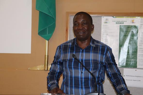 OSHAKATI,04 March 2026- The Chairperson of Oshana regional council Abraham Kaushiweni during the movie premier at the Leo Shoopala hall in Oshana region. (photo by: Ester Hakaala) NAMPA 