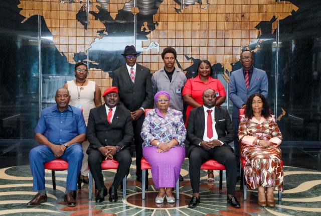 WINDHOEK, 05 March 2026 - NEFF delegation, led by Deputy President Iipumbu, met with President Nandi-Ndaitwah on Thursday to discuss key national concerns like employment, health, labor practices, and development. (Photo: Contributed) NAMPA.