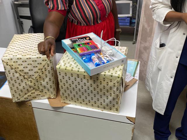 WINDHOEK, 10 MAR 2026 - LEARNING MATERIALS DONATED TO CENTRAL HOSPITAL BY THE OFFICE OF THE SPEAKER OF THE NATIONAL ASSEMBLY. (PHOTO: FILEMON HAININGA) NAMPA