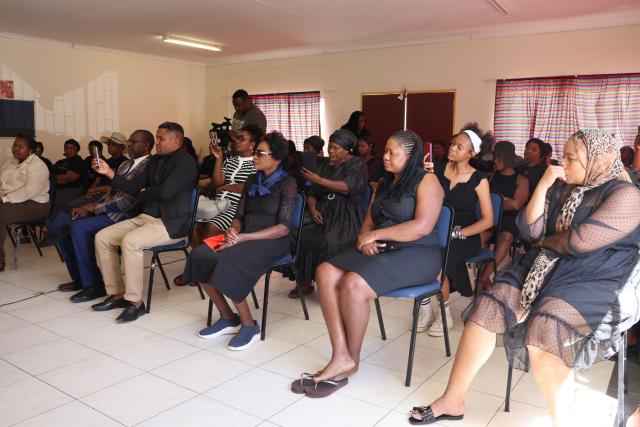 OTJIWARONGO, 12 March 2026 - The Swapo Party Women's Council (SPWC) at Otjiwarongo on Thursday gathered to denounce and condemn the brutal murder of the late Petronella Sabatha who was killed at her house in Etambi location by an 18-year-old suspect at the town on Monday. (Photo by: Mulisa Simiyasa) NAMPA