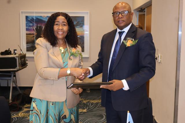 GABORONE, 12 March 2026 - Minister of Agriculture Inge Zaamwani now chairs the Council of Ministers for the Southern African Science Service Centre for Climate Change, taking over from Wynter Mmolotsi, Botswana's Minister of Environment and Tourism. (Photo: Contributed) NAMPA.