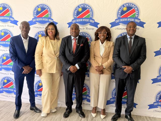 WINDHOEK, 12 March 2026 - WATCH: Public Enterprises CEO’s Forum Chairperson Fluksman Samuehl (middle) announcing Rundu as the host for the 2026 AGM and sports tournament. 

The event, scheduled for 29 June to 05 July 2026, aims to promote regional decentralisation and employee wellness within the public sector.

(Phot by: Chelva Wells) NAMPA 