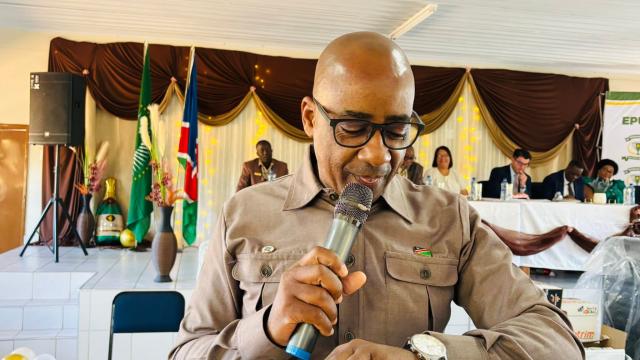 EPUKIRO, 12 March 2026 - Epukiro constituency councillor Pineal Packy Pakarae handed over equipment and materials to all four Epukiro schools (Photo: Contributed) NAMPA 