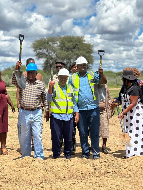 OTJOMBINDE, 13 March 2026 - Omaheke Governor Pijoo Marikutuka Nganate officiating the construction of the Otjombinde Sports field (Photo: Contributed) NAMPA 