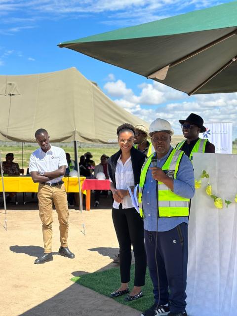 OTJOMBINDE, 13 March 2026 - Omaheke Governor Pijoo Marikutuka Nganate officiating the construction of the Otjombinde Sports field (Photo: Contributed) NAMPA 