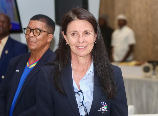 WINDHOEK, 15 March 2026 - Namibia National Olympic Committee, Chief Executive Officer, Anri Parker pictured at State House of Namibia during the Brave Gladiators welcoming ceremony after winning the 2026 Womens COSAFA Cup. (Photo by: Hesron Kapanga) NAMPA