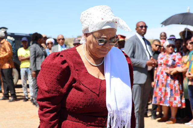 ǂGABES, 20 March 2026 - Vice President Lucia Witbooi on Friday speaking during a wreath-laying ceremony at Konjore’s graveside in ǂGabes, Witbooi said the visit to the region on the eve of the 36th Independence Anniversary was to remember those who contributed to the fruits of independence.

(Photo by: Chelva Wells) NAMPA