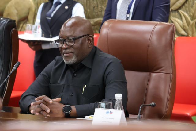 WINDHOEK, 20 March 2026 - Minister of Industries, Mines and Energy, Modestus Amutse, at the Working Visit by President Duma Boko of the Republic of Botswana at State House. (Ali Negumbo) NAMPA 