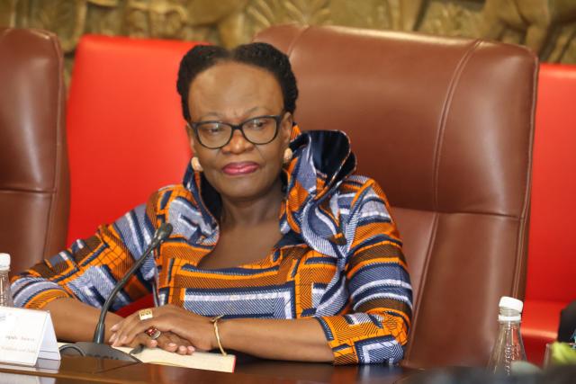 WINDHOEK, 20 March 2026 - Minister of International Relations and Trade, Selma Ashipala-Musavyi, at the one-day Working Visit by the President of Botswana Duma Boko held at State House on Friday. (Ali Negumbo) NAMPA  