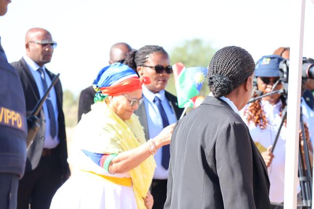 KARASBURG, 21 March 2026 - The Presidency on Saturday issued a formal message to mark the 64th birthday of Vice President Lucia Witbooi (middle) describing her as one of Namibia’s “distinguished daughters”. (Photo by: Chelva Wells) NAMPA 
