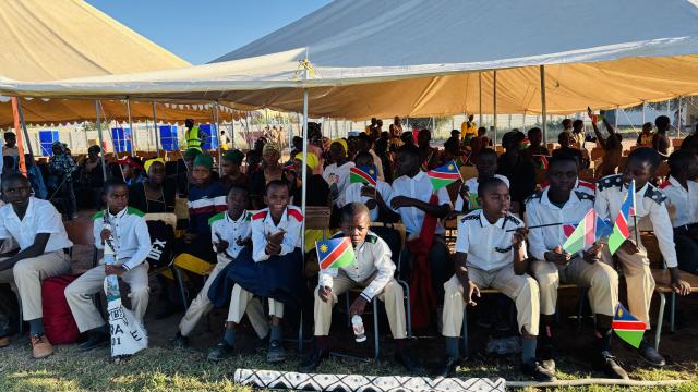 KARIBIB, 21 March 2026 - School learners in their traditional attire at the Erongo Region’s 36th Independence Day commemorations at Karibib. (Photo by: Isabel Bento) NAMPA