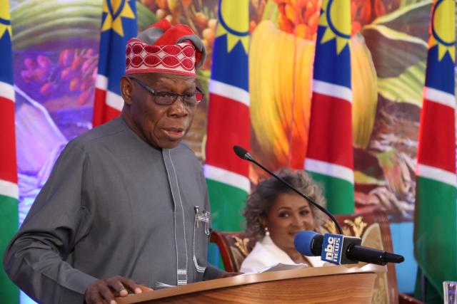 WINDHOEK, 21 March 2026 - Former president of Nigeria, Obasanjo Olusegun at state house. (Photo by: Uakutura Kambaekua)NAMPA
