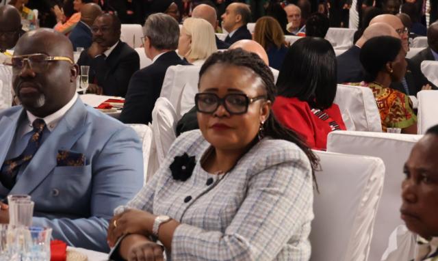 WINDHOEK, 21 March 2026 - Ambassador to Namibia from Congo, Lauria Ngayino Nguele at the luncheon held for the Diplomatic Corps here at state house. (Photo by: Uakutura Kambaekua)NAMPA