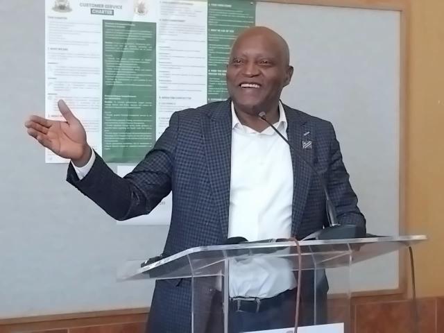 OSHAKATI, 20 March 2026 - Prime Minister Elijah Ngurare, during the engagement with the business community in Oshana region (Photo: Andreas Thomas) NAMPA