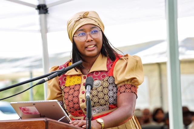 MARIENTAL, 22 March 2026 - Minister of ICT, Emma Theofelus, addresses Hardap residents during the Independence celebrations in Mariental. (Photo: Contributed)