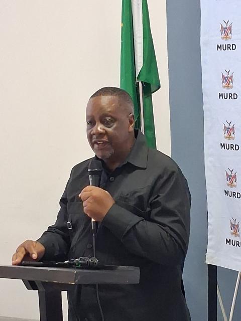 GOBABIS, 23 March 2026 - Omaheke Governor Pijoo Marikutuka Nganate speaking at the induction worshop for Local Authority councillors and chief executive officers from Omaheke and //Karas region in Gobabis (Photo: Contributed) NAMPA 