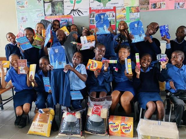 TSUMEB, 25 March 2026- Learners from Tsumeb Primary School with some of the donated goods by SOS Children’s Village in collaboration with The Focshini Group (TFG).

(Photo: contributed)
