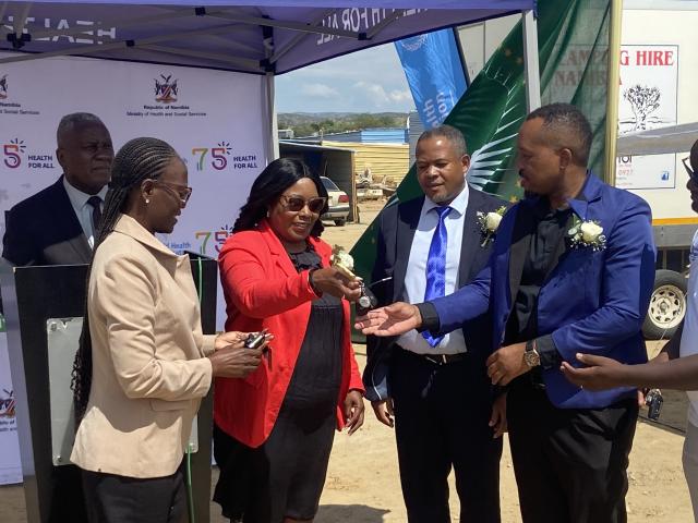 WINHOEK, 07 April 2025 - The Deputy Minister of Health and Social Services, Suzan Ndjaleka pictured during the World Health Day commemoration and handover of vehicles to regions. (Photo: Edward Tenete) NAMPA