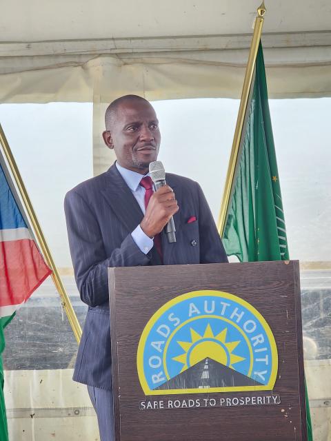 WINDHOEK, 08 April 2026 - Minister of Works and Transport, Veikko Nekundi, pictured at the groundbreaking ceremony for the NaTIS centre in Wanaheda. (Photo by: Molly Weyulu) NAMPA
