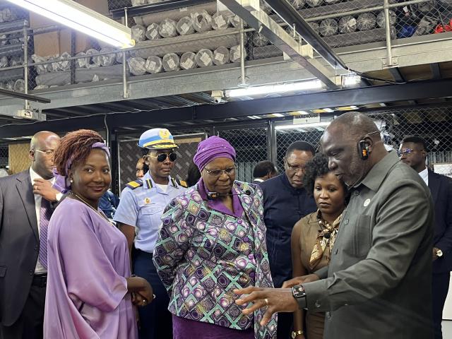 WINDHOEK, 14 April 2026 - President Netumbo Nandi-Ndaitwah touring Dinapama factory in Windhoek. (Photo by: Justina Shuumbwa) NAMPA