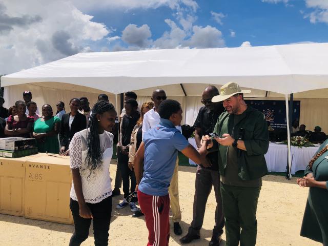 NKURENKURU, 17 April 2026- Deputy Minister of Education, Innovation, Youth, Sports, Arts and Culture Dino Ballotti handed over materials to 11 Rural Youth Constituency Enterprises in Nkurenkuru on Friday. 

(Photo: Lylie Joel)
NAMPA