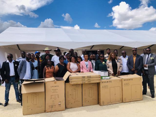 NKURENKURU, 17 April 2026- Deputy Minister of Education, Innovation, Youth, Sports, Arts and Culture Dino Ballotti handed over materials to 11 Rural Youth Constituency Enterprises in Nkurenkuru on Friday. 

(Photo: Lylie Joel)
NAMPA