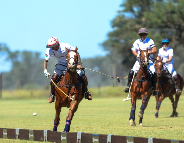 WINDHOEK, 18 April 2026 - Tomasz Krovisky Jony of Maranatha Polo Club during the country’s first-ever polo exhibition match at Farm Gocheganas, just outside Windhoek. La Muela Polo Club won the match 7-5. (Photo by: Hesron Kapanga) NAMPA