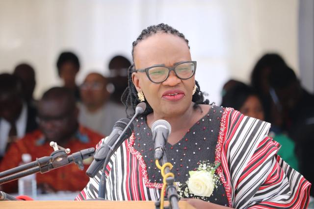 ONDANGWA, 28 April 2026- The Minister of International Relations and Trade Selma Ashipala-Musavyi during the official opening of the 2026 Ondangwa Trade and Industrial Exhibition (OTIE) on Tuesday. (photo: Ester Hakaala)