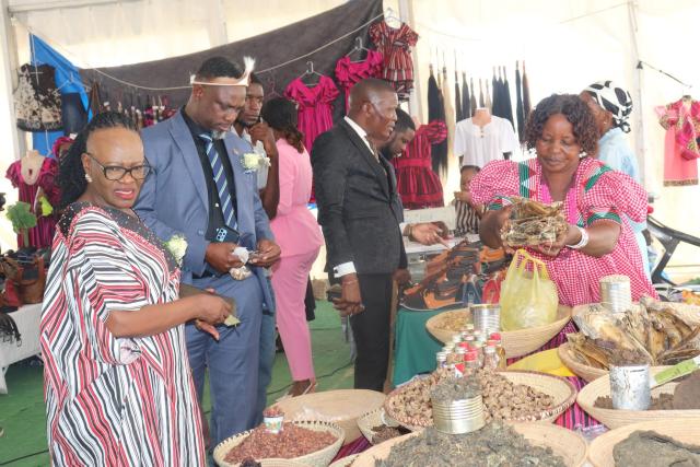 ONDANGWA, 28 April 2026- The Minister of International Relations and Trade Selma Ashipala-Musavyi  and the Oshana regional governor Hofni Iipinge touring the 2026 Ondangwa Trade and Industrial Exhibition (OTIE) on Tuesday. (photo: Ester Hakaala)
