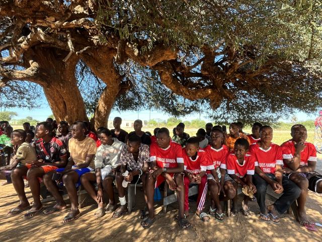 MUKEKETE, 29 April 2026- Leo- United Football Academy leads crime prevention drive with police talks at Mukekete Village on Wednesday.

(Photo: Lylie Joel)
NAMPA