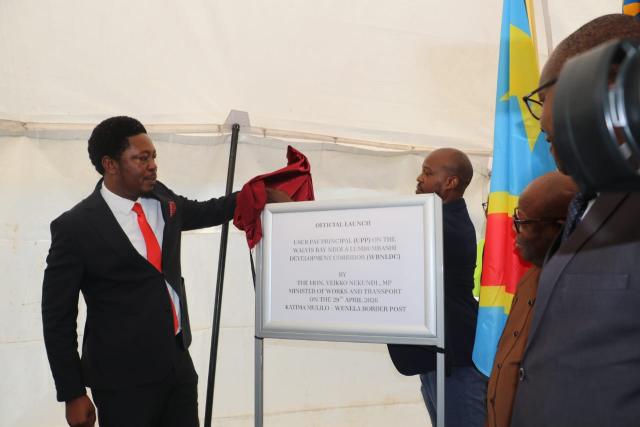 KATIMA MULILO, 29 April 2026 - Three Southern Africa Development Community (SADC) Member States' high-level delegation including transport ministers gathered at the Wenela border post on Wednesday to celebrate the ideals of the Walvis Bay - Ndola - Lumbumbashi Agreement and officially launch the "User Pay Principle" (UPP).

(Photo: Contributed) 


