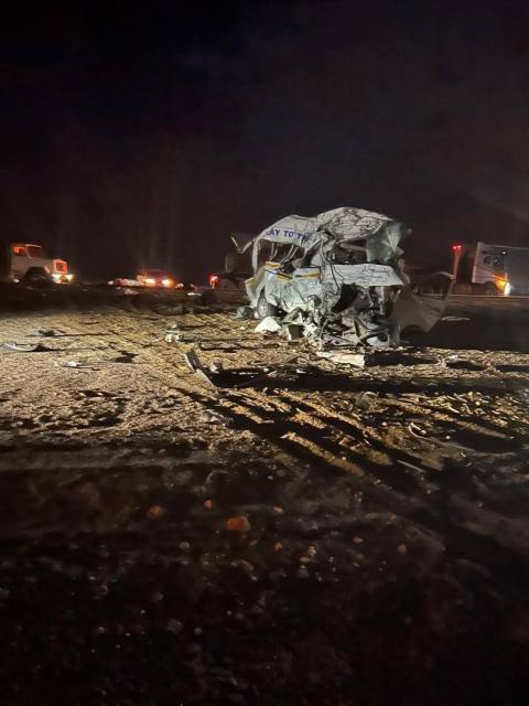 ARANDIS, 30 April 2026 - Scenes from the fatal accident which killed eight people between Arandis and Swakopmund on Wednesday evening. (Photo contributed) 