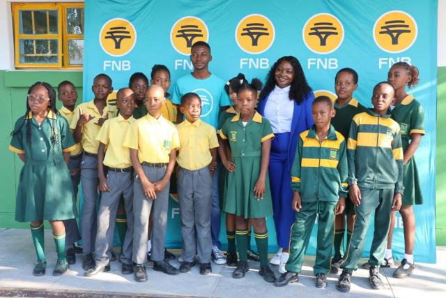 OSHAKATI, 30 April 2026- The First National Bank (FNB) handed over a block of classrooms to Erundu Combined School in Oshakati as part of efforts to improve the learning environment for learners on Friday at the value of N. dollars 50 000. (photo: contributed.) 

