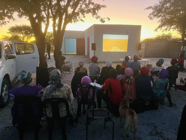 OMPINGE, 03 May 2026- Community members from Ompinge village in the Onyaanya constituency of the Oshikoto region watching a film screening titled 'Namibia: The Struggle for Liberation,' ahead of the Cassinga Day commemorations. Those commemorations are set to take place at Okapalelona settlement in the Omusati region on Monday. (Photo: contributed)