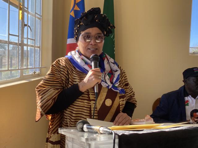 GIBEON, 04 May 2026- The Vice President, Lucia Witbooi, delivers keynote address at the Cassinga Day commemoration held in Gibeon at the SWAPO office