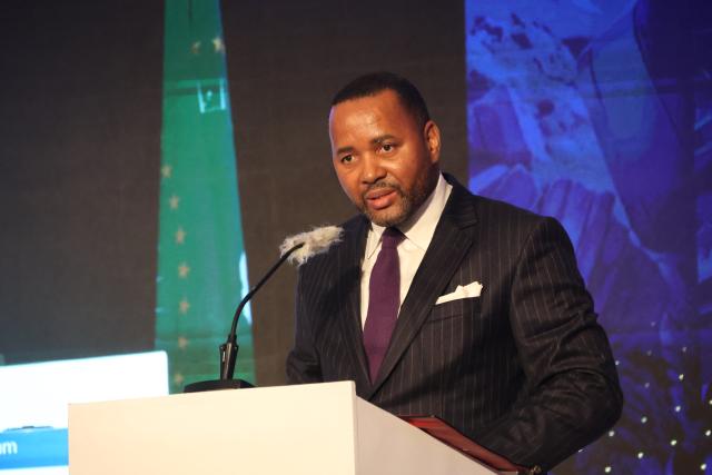 WINDHOEK, 12 May 2026 - Alfredo Hengari, Namibia’s Ambassador to the Kingdom of Belgium, delivers the vote of thanks at the official opening of the second Namibia–EU Business Forum in Windhoek on Tuesday.

(Photo by; Chelva Wells) NAMPA 